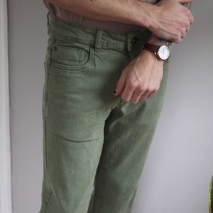 Dark Pastel Green Denim Pants